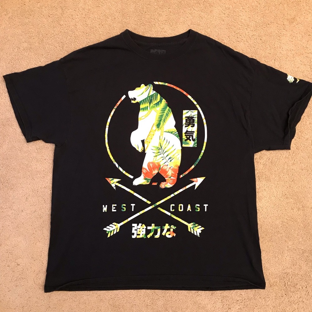 Rebel Society West Coast California Graphic T-Shirt Adult Size XL Mens Art Tee